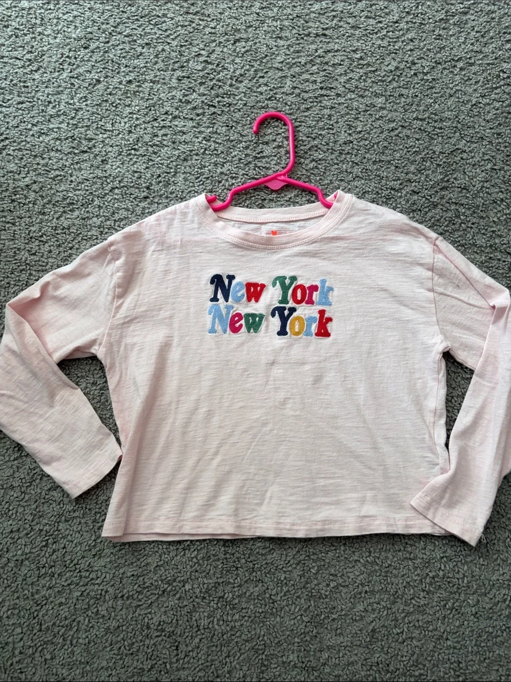Crewcuts Light Pink Long-Sleeve 'New York' Graphic Tee